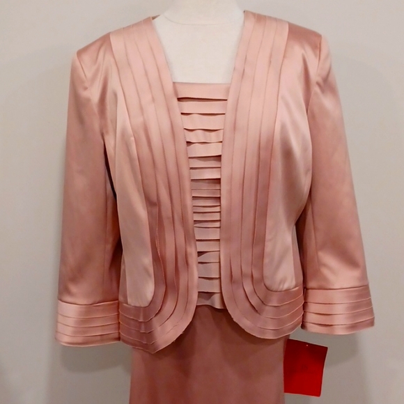 JS Collections 3 Piece Satin Mother of the Bride Suit NEW- Sz. 16 - Picture 3 of 14